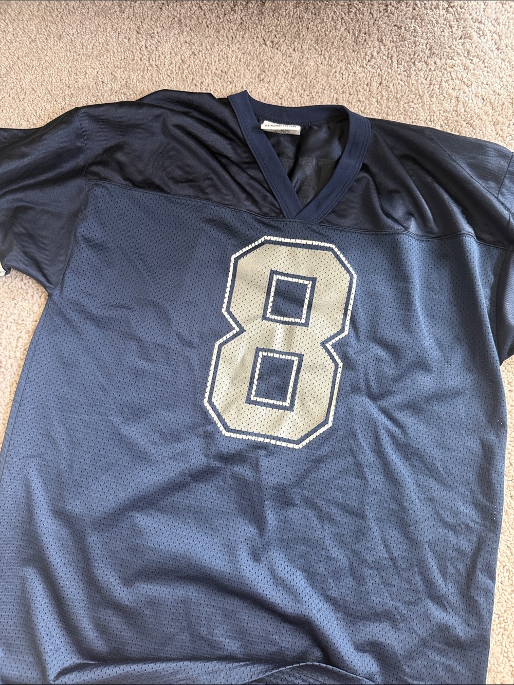 Men's Navy Football Dallas Cowboys Jersey with Number 8 Aikman